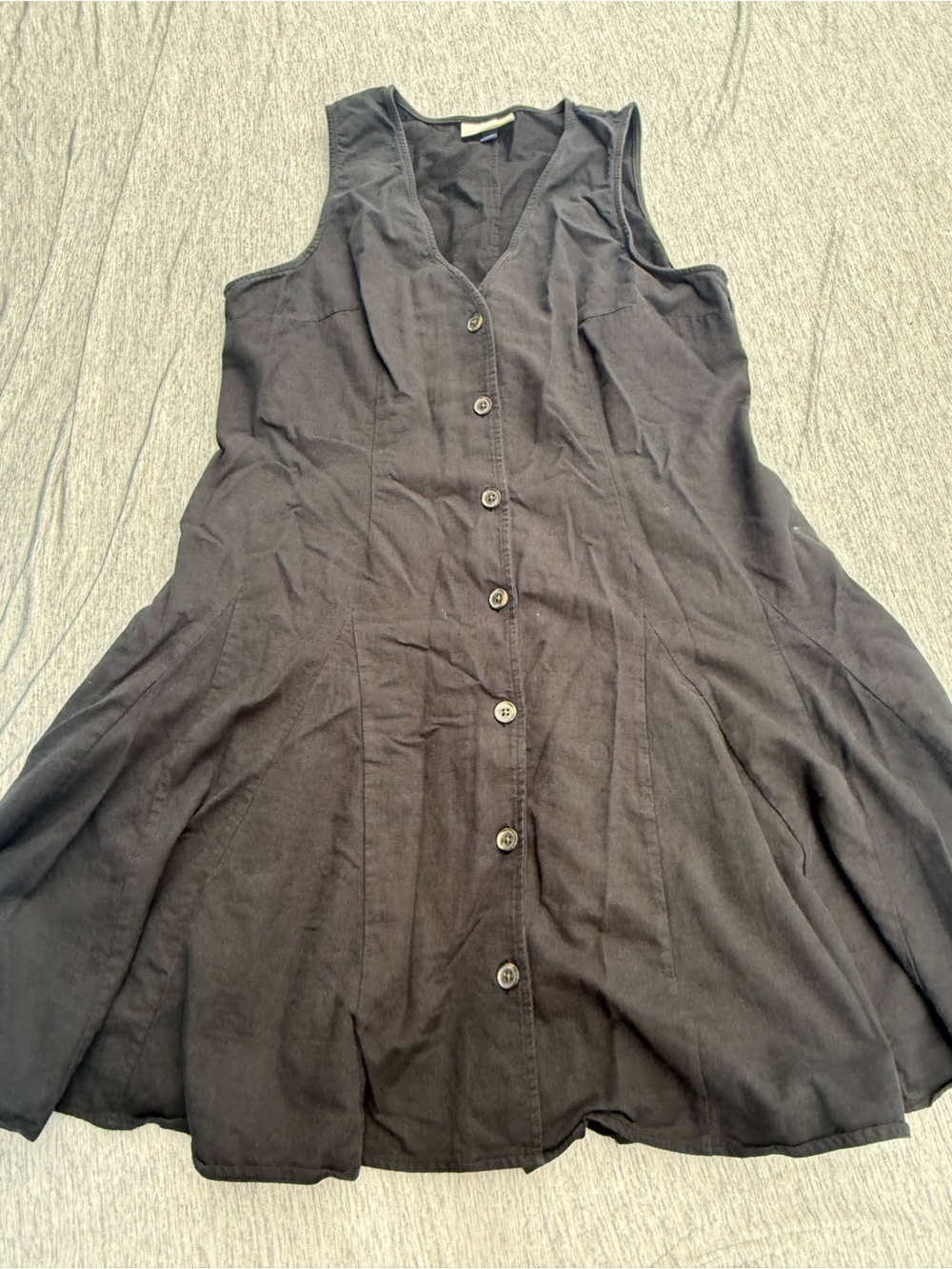 Universal Thread Black Sleeveless Button-Front Casual Shirt Dress